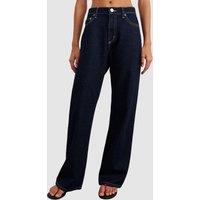 Jag Relaxed Mid Rise Slouchy Wide Leg Jeans Dark Blue