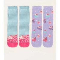FatFace 2 Pack Cotton Rich Pig Ankle High Socks Multi