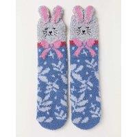 FatFace Hare Fluffy Socks Navy Mix