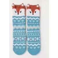 FatFace Fox Fluffy Socks Green Mix