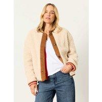 FatFace Borg Collarless Jacket Ivory Mix