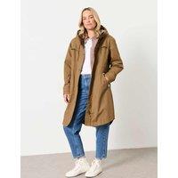 FatFace Cotton Rich Hooded Longline Raincoat Sand