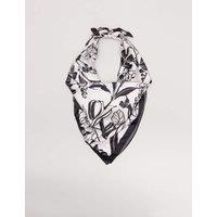 Phase Eight Floral Square Scarf Black Mix