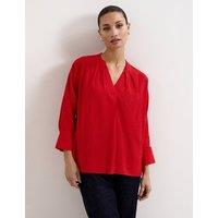 Phase Eight Cynthia V-Neck Relaxed Blouse Red