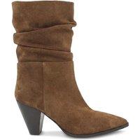 Jones Bootmaker Leather Block Heel Ankle Boots Brown