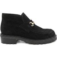 Jones Bootmaker Suede Block Heel Ankle Boots Black