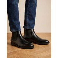 Jones Bootmaker Wide Fit Leather Pull On Chelsea Boots Black