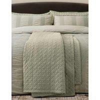 Bedeck of Belfast Pure Cotton Stonewashed Quilted Throw Green