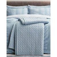 Bedeck of Belfast Pure Cotton Stonewashed Quilted Throw Blue
