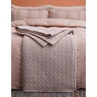 Bedeck of Belfast Pure Cotton Stonewashed Quilted Throw Pink