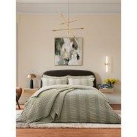 Bedeck of Belfast Pure Cotton Waffle Stripe Bedding Set Green