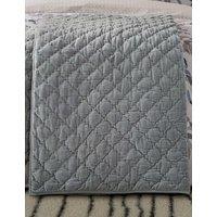 Bedeck of Belfast Pure Cotton Velvet Albany Quilted Throw Light Grey