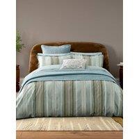 Bedeck of Belfast Pure Cotton Striped Bedding Set Green Mix