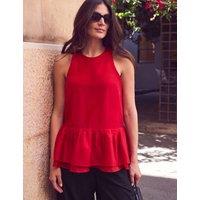 RO&ZO Lyocell Rich Sheer Longline Top Red