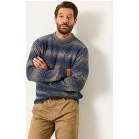 FatFace Striped Ombre Crew Neck Jumper Blue Mix