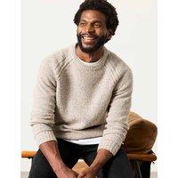 FatFace Cotton Rich Twist Jumper with Wool Grey