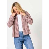 FatFace Pure Cotton Gingham Collared Shirt Purple Mix