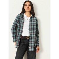 FatFace Pure Cotton Checked Shirt Teal Mix
