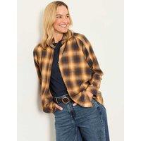 FatFace Pure Cotton Checked Shirt Brown Mix