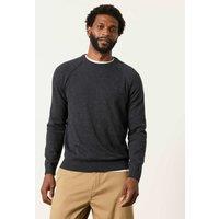 FatFace Cotton Rich Crew Neck Jumper with Cashmere Charcoal