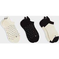 Sweaty Betty 3 Pack Workout Cotton Rich Trainer Socks Cream Mix