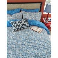 LAND & SHORE 2 Pack Pure Cotton Portrait Stripe Piilowcases Blue Mix