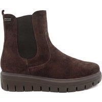Jones Bootmaker Leather Waterproof Wedge Ankle Boots Chocolate