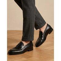 Jones Bootmaker Wide Fit Leather Penny Loafers Black