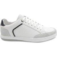 Jones Bootmaker Leather Perforated Lace Up Trainers White