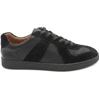 Jones Bootmaker Wide Fit Leather Lace Up Trainers Black