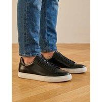 Jones Bootmaker Wide Fit Leather Lace Up Trainers Black