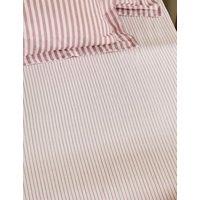YARD Pure Cotton Hebden Striped Fitted Sheet Pink Mix