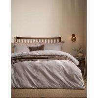 YARD Hebden Striped Cotton Reversible Bedding Set Khaki Mix