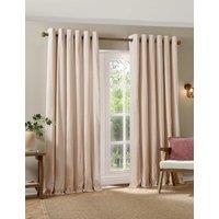 YARD Hebden Pure Cotton Striped Eyelet Curtains Pink Mix