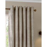 YARD Hebden Pure Cotton Striped Eyelet Curtains Brown Mix