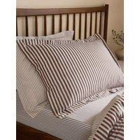 YARD 2 Pack Pure Cotton Hebden Stripe Pillowcases Khaki Mix