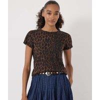 HUSH Pure Cotton Leopard Print Slim Fit Top Multi