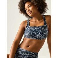 Regatta Loria Floral Padded Square Neck Bikini Top Navy Mix