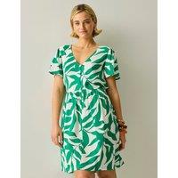 Regatta Tarida Floral V-Neck Knee Length Beach Dress Green Mix