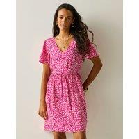 Regatta Tarida Floral V-Neck Knee Length Beach Dress Pink Mix