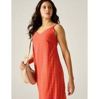 Regatta Nadalina Gingham V-Neck Midaxi Slip Dress Pink