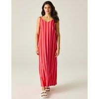 Regatta Nadalina Striped V-Neck Midaxi Slip Dress Pink Mix