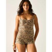 Regatta Aceana Tummy Control Leopard Tankini Top Brown Mix