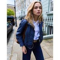 BAUKJEN Funnel Neck Relaxed Bomber Jacket Blue