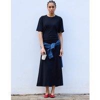 BAUKJEN Cotton-Rich Jersey Midi Skater Dress Black
