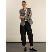 BAUKJEN Jersey Elasticated Waist Barrel Leg Trousers Black
