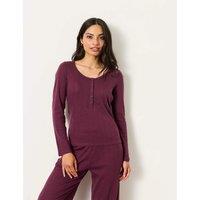 FatFace Pure Cotton Pyjama Top Purple