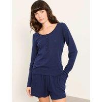 FatFace Pure Cotton Pyjama Top Navy