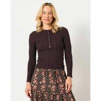 FatFace Crew Neck Jumper Chocolate