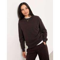 FatFace Cotton Rich Crew Neck Sweatshirt Chocolate